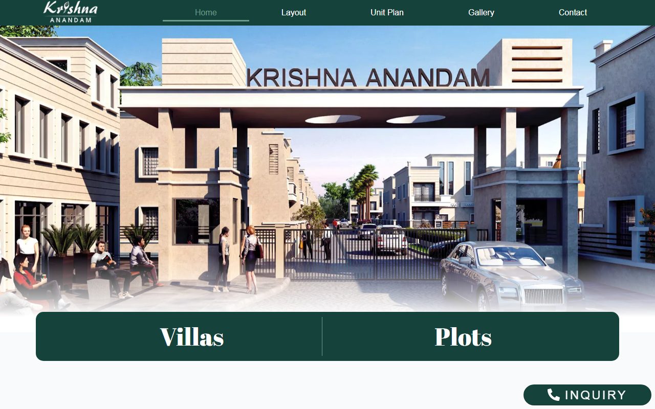 Krishna Anandam Villas homepage screenshot