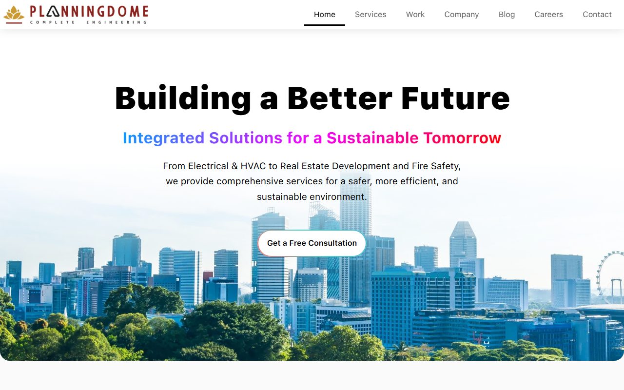 Planningdome homepage screenshot