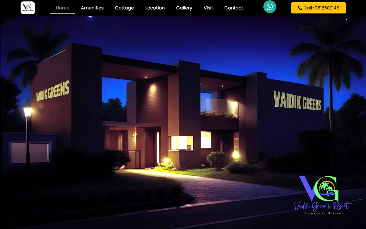 Vaidik Greens homepage screenshot